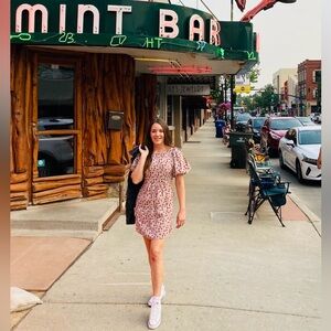 Entro Red and White Floral Dress